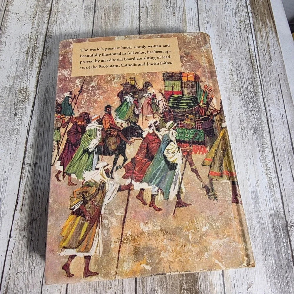 Vintage 1968 Catholic Holy Bible and Golden Press Childrens Bible Set 2 Books